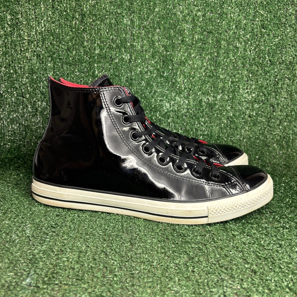 Converse Chuck Taylor All Star Patent Leather High‎ Top Sneakers Black Mens 11.5